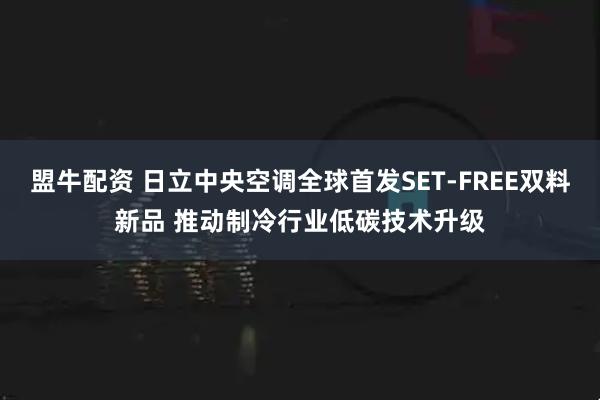 盟牛配资 日立中央空调全球首发SET-FREE双料新品 推动制冷行业低碳技术升级