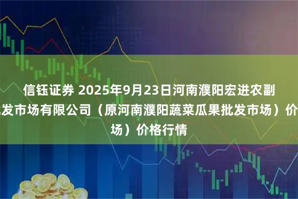 信钰证券 2025年9月23日河南濮阳宏进农副产品批发市场有限公司（原河南濮阳蔬菜瓜果批发市场）价格行情