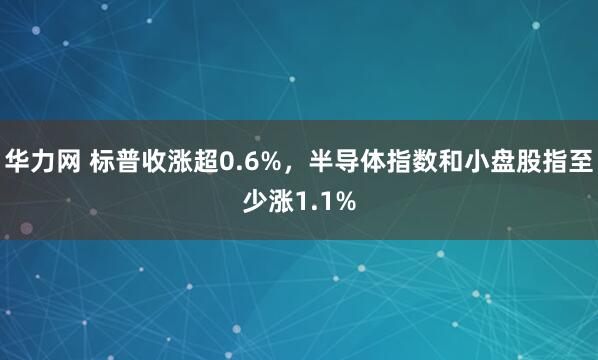 华力网 标普收涨超0.6%，半导体指数和小盘股指至少涨1.1%